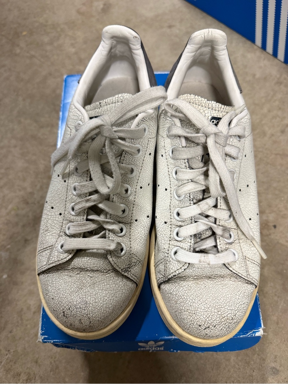 Adidas Originals Womens Stan Smith Crack – White – Navy